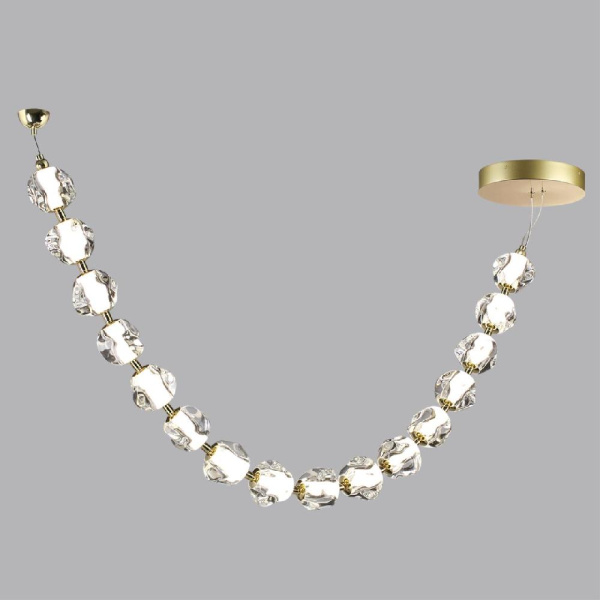 5085/64L L-VISION ODL25 557 золото/прозрачный/металл/акрил Подвес- бусы LED 64W 4000K 3200Лм JEMSTONE