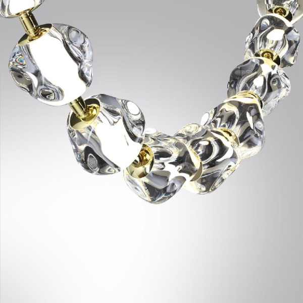 5085/48L L-VISION ODL25 557 золото/прозрачный/металл/акрил Подвес- бусы LED 48W 4000K 2400Лм JEMSTONE