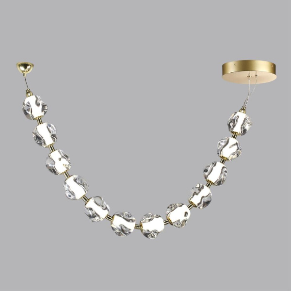 5085/48L L-VISION ODL25 557 золото/прозрачный/металл/акрил Подвес- бусы LED 48W 4000K 2400Лм JEMSTONE