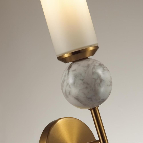 4359/1W MIDCENT ODL25 223 Настенный светильник под латунь/металл/стекло/белый мрамор IP20 E14 1*E14 40W 220V LOLLA