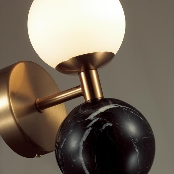 4361/6WL MIDCENT ODL25 221 Настенный светильник под латунь/металл/стекло/черный мрамор IP20 LED 1*6W 3000K 220V LOLLA