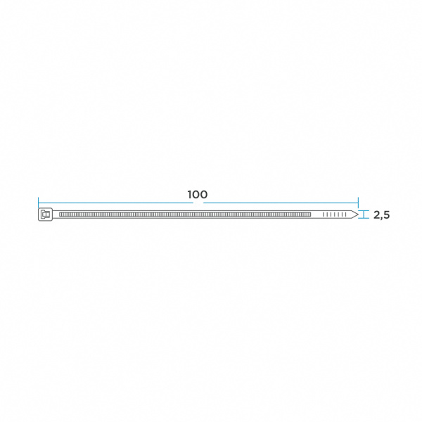 Стяжка нейлоновая многоразовая 100x2,5мм, белая (100 шт/уп) REXANT