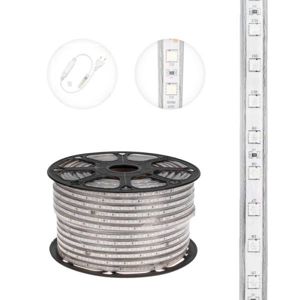 Лента светодиодная 220В, SMD5050, 60 LED/м, Красный, 13х8мм, IP67 NEON-NIGHT