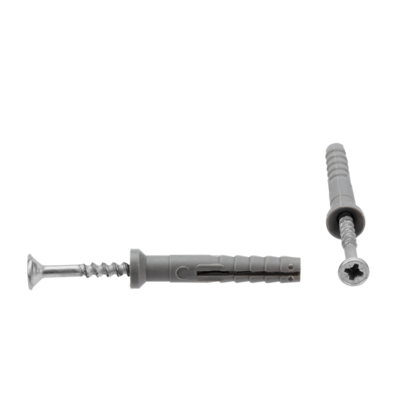 Дюбель-гвоздь потайной бортик, полипропилен 6х40мм, пакет (100 шт/уп) KRANZ