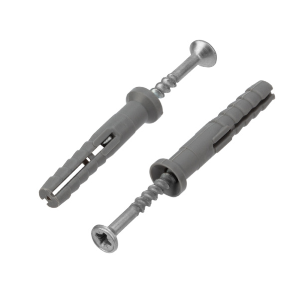 Дюбель-гвоздь потайной бортик, полипропилен 6х40мм, пакет (100 шт/уп) KRANZ