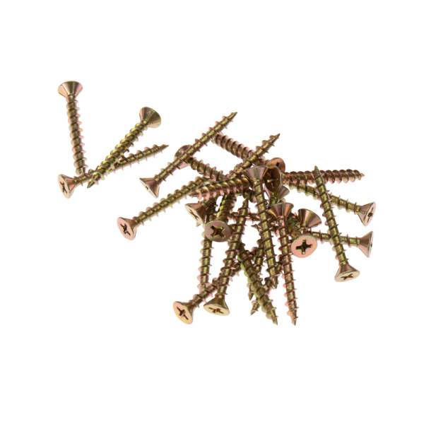 Саморез оконный острый 4,1х35мм, желтый цинк, короб (500 шт/уп) KRANZ 