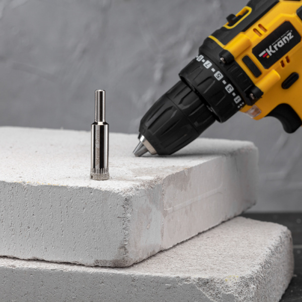 Сверло алмазное 12 мм по керамограниту, керамике и стеклу KRANZ