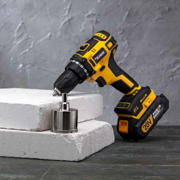 Коронка алмазная 50мм по керамограниту с центровочным сверлом KRANZ