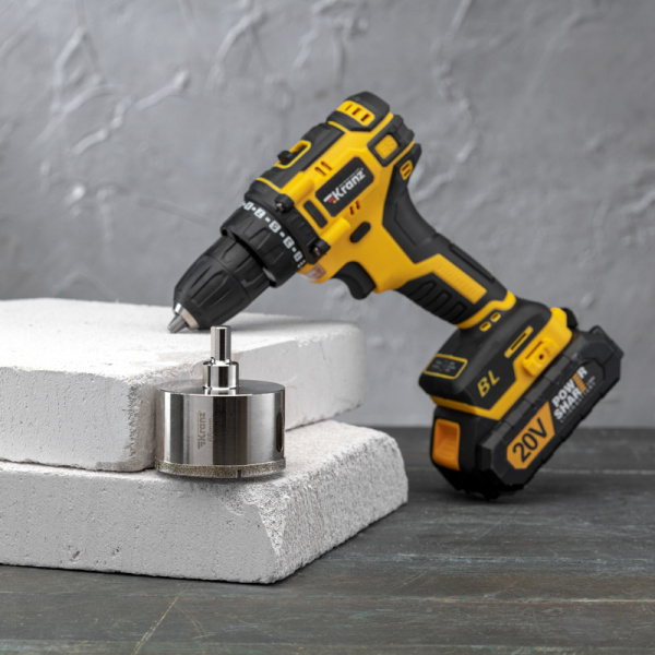 Коронка алмазная 65мм по керамограниту с центровочным сверлом KRANZ