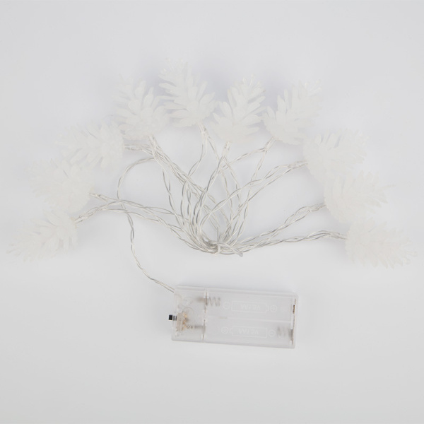 Гирлянда светодиодная Шишки 1,5 м, 10 LED, прозрачный ПВХ, цвет свечения теплый белый, 2 х АА (батарейки не в комплекте) NEON-NIGHT