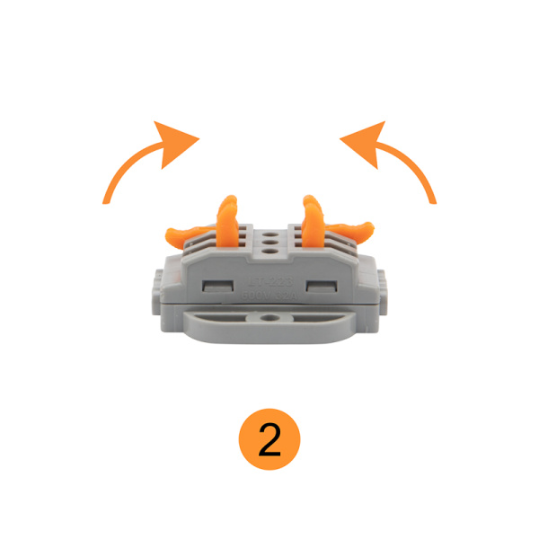 Клемма СМК 222-423P проходная 3 полюса, с монтажной площадкой (0,08-4 мм²), серая (25 шт./уп.) REXANT