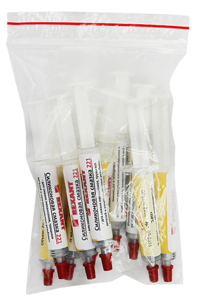 Смазка силиконовая термостойкая, модель 221, до +350°C, 2мл, шприц REXANT