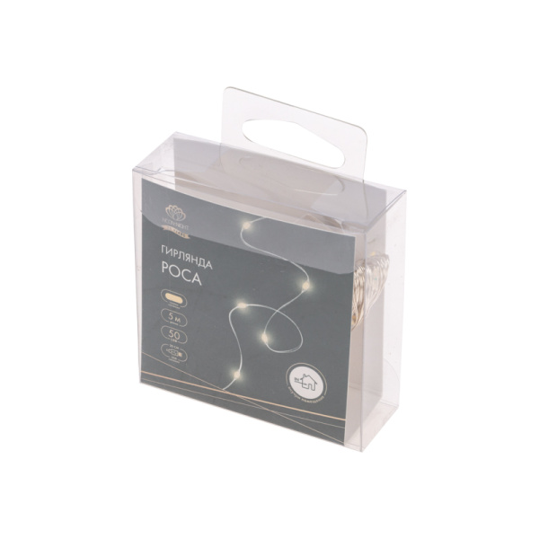 Гирлянда светодиодная Роса 5 м, 50LED, ТЕПЛЫЙ БЕЛЫЙ, IP20, USB NEON-NIGHT