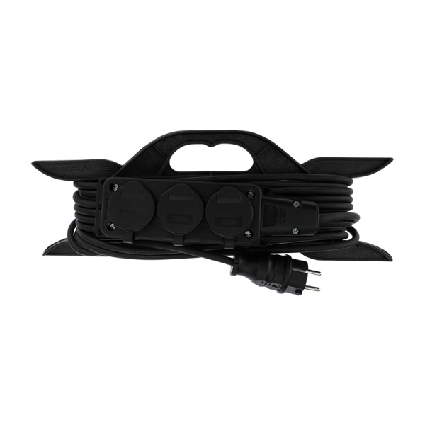 Удлинитель-шнур на рамке REXANT КГ 3х1.5, 10 м, 3 гнезда, морозостойкий, с/з, 16 А, 3500 Вт, IP44 (Сделано в России)