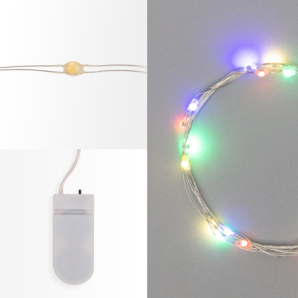 Гирлянда светодиодная Роса 2м, 20LED, RGB, IP20, 2хCR2032 в комплекте NEON-NIGHT