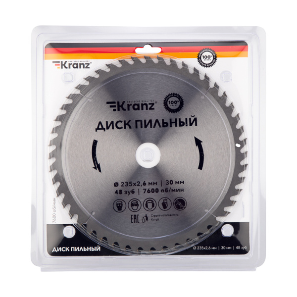Диск пильный 235 мм х 48 зуб х 30 мм KRANZ