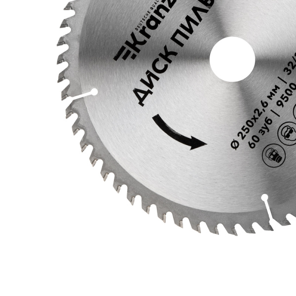 Диск пильный 250 мм х 60 зуб х 32/30 мм KRANZ