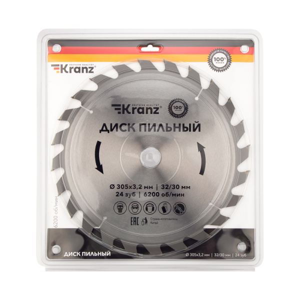 Диск пильный 305 мм х 24 зуб х 32/30 мм KRANZ