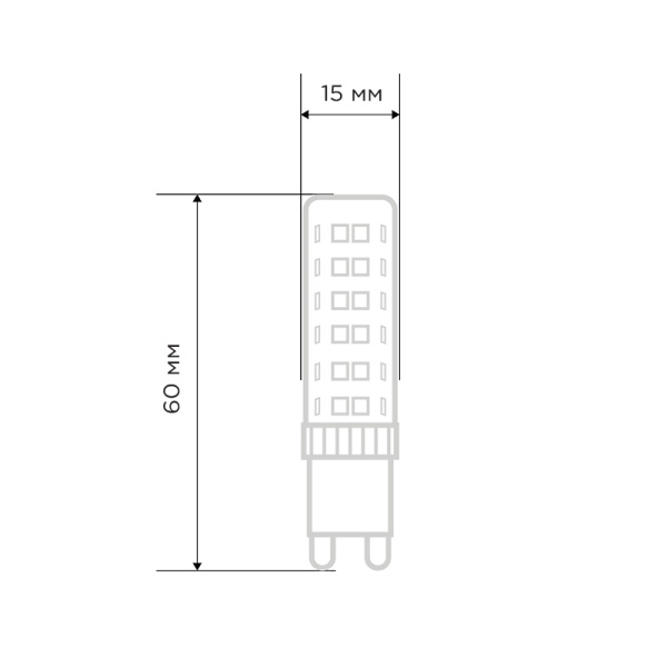 Лампа светодиодная капсульного типа JD-CORN G9 230В 5Вт 2700K теплый свет (поликарбонат) REXANT