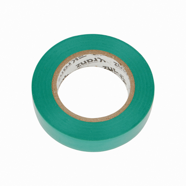 Изолента ПВХ 0,13х15 мм, 20 м, зеленая KRANZ