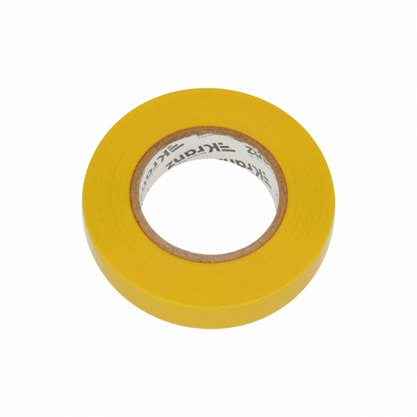 Изолента ПВХ 0,13х15 мм, 25 м, желтая KRANZ