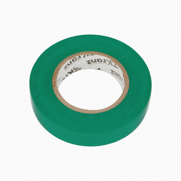 Изолента ПВХ 0,13х15 мм, 25 м, зеленая KRANZ