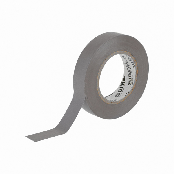 Изолента ПВХ 0,13х15 мм, 25 м, серая KRANZ