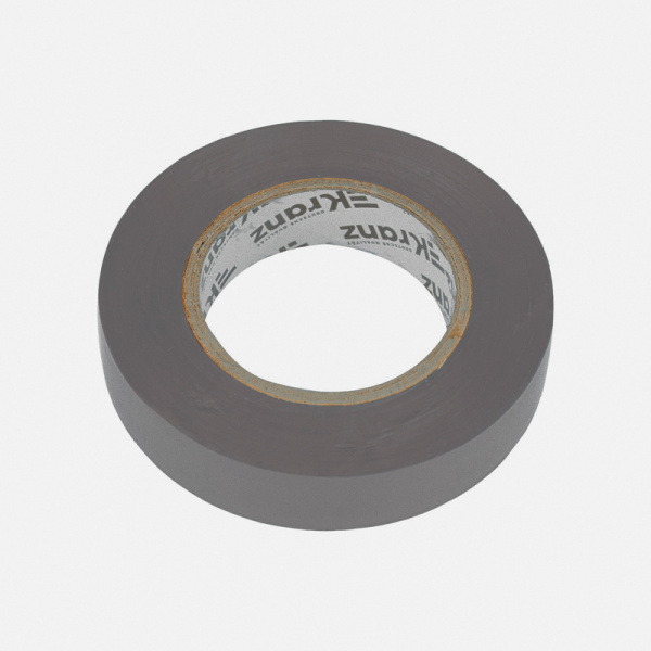 Изолента ПВХ 0,13х15 мм, 25 м, серая KRANZ