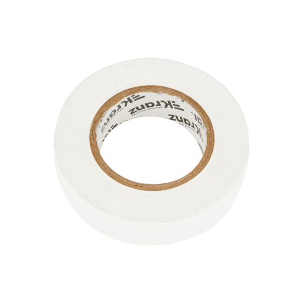 Изолента ПВХ 0,13х19 мм, 25 м, белая KRANZ