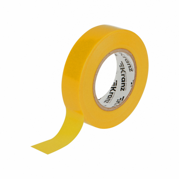 Изолента ПВХ 0,13х19 мм, 25 м, желтая KRANZ