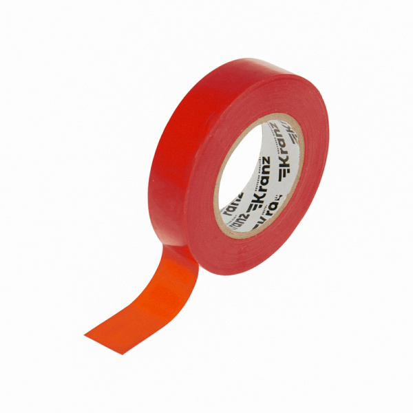Изолента ПВХ 0,13х19 мм, 25 м, красная KRANZ