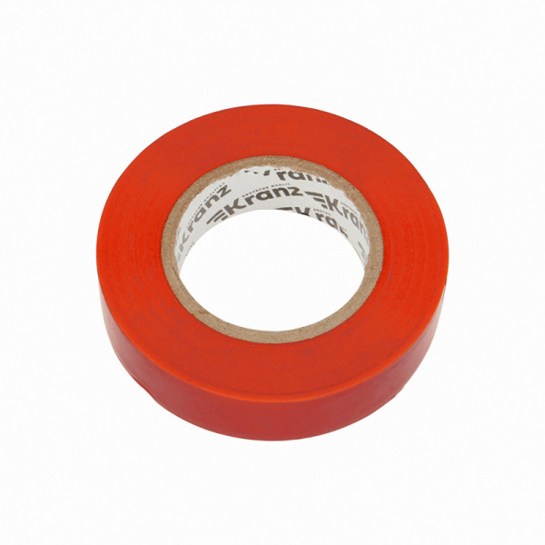 Изолента ПВХ 0,13х19 мм, 25 м, красная KRANZ