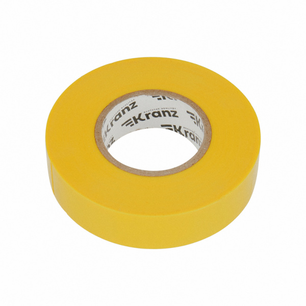 Изолента ПВХ профессиональная, 0,18х19 мм, 20 м, желтая KRANZ