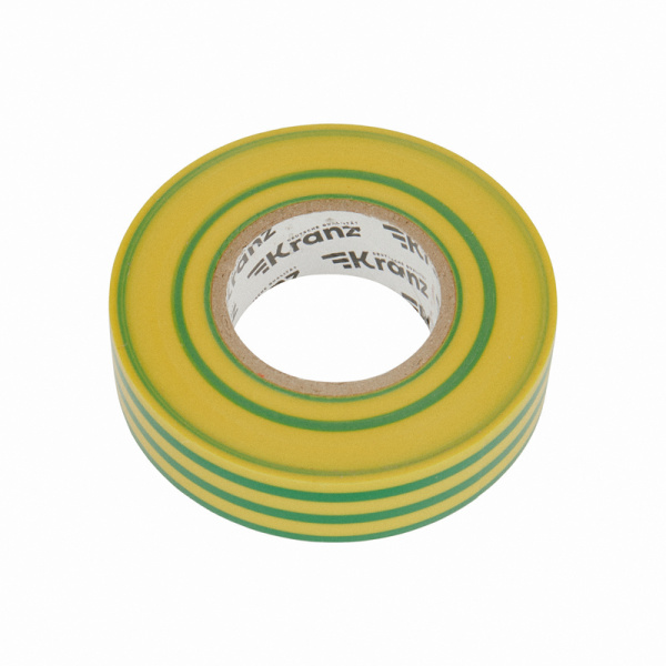 Изолента ПВХ профессиональная, 0,18х19 мм, 20 м, желто-зеленая KRANZ