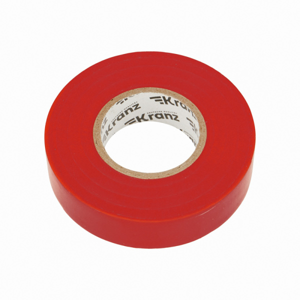 Изолента ПВХ профессиональная, 0,18х19 мм х 20 м, красная KRANZ