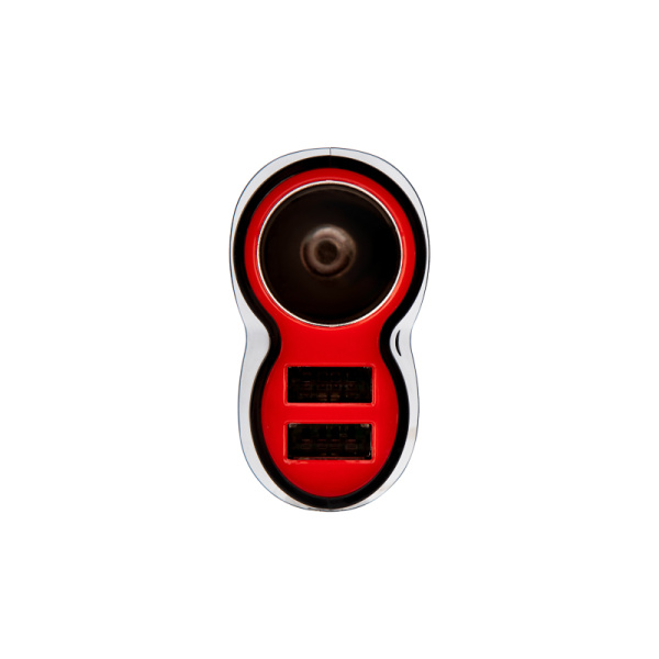 Автозарядка в прикуриватель REXANT АЗУ 2хUSB+гнездо, 12-24V, 5V,1 000mA