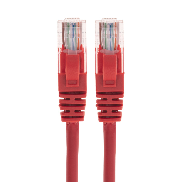 Патч-корд U/UTP, CAT 5e, RJ45-RJ45, 26AWG, LSZH, красный, 0,5м REXANT