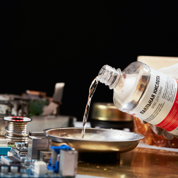 Флюс для пайки, ПАЯЛЬНАЯ КИСЛОТА, 500мл, флакон REXANT