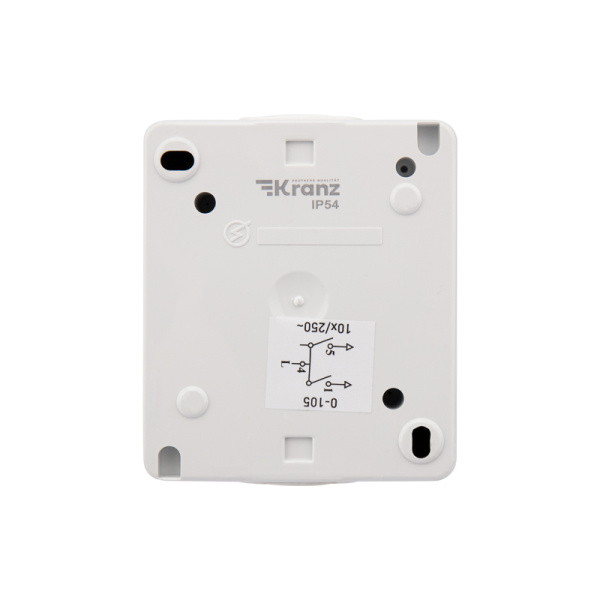 Выключатель двухклавишный INDUSTRIAL IP54, о/у, белый KRANZ
