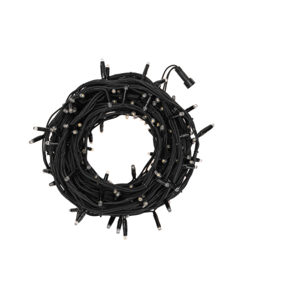 Гирлянда Твинкл Лайт 20 м, 240 LED ТЕПЛЫЙ БЕЛЫЙ, черный Каучук, IP67, динамика, 230В соединяется NEON-NIGHT (нужен контроллер 217-204)
