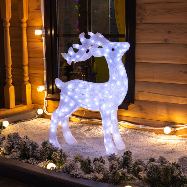 Акриловая светодиодная фигура Олень 50х25х75 см, IP65, понижающий трансформатор в комплекте NEON-NIGHT