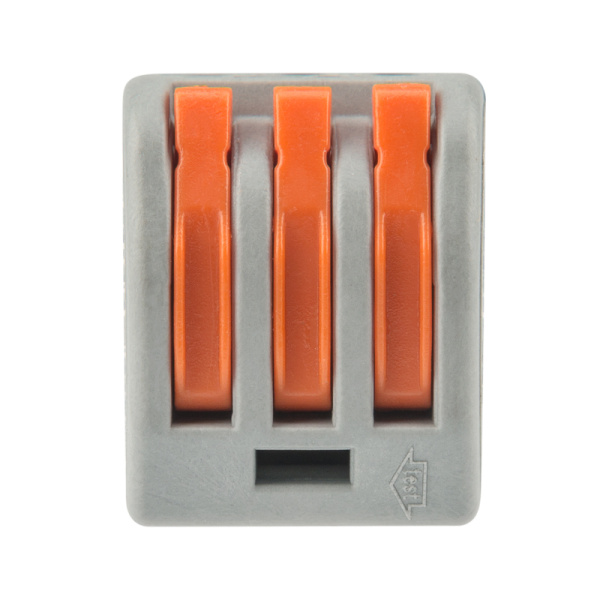 Универсальная клемма СМК 222-413, 3-проводная серая 0,08-2,5/4 мм² (50 шт/уп) REXANT