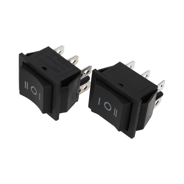 Переключатель клавишный 250V 15А (6с) (ON)-OFF-(ON) черный  с нейтралью  Б/Фикс  (RWB-508, SC-767)  REXANT