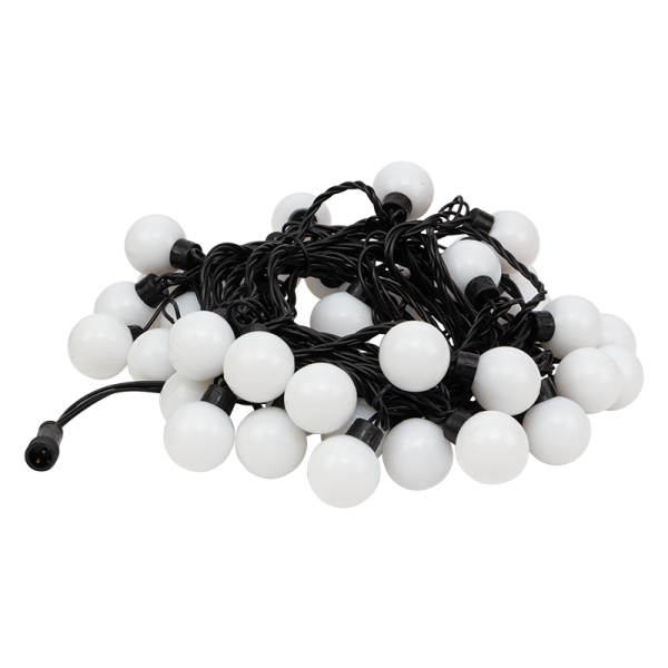 Гирлянда Мультишарики Ø38 мм, 10 м, 40 LED БЕЛЫЙ, черный ПВХ, IP65, постоянное свечение, 230В соединяется NEON-NIGHT (нужен шнур питания 303-500)