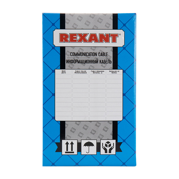 Кабель витая пара U/UTP, CAT 6, ZH нг(А)-HF, 4PR, 23AWG, INDOOR, SOLID, оранжевый, 305 м, REXANT