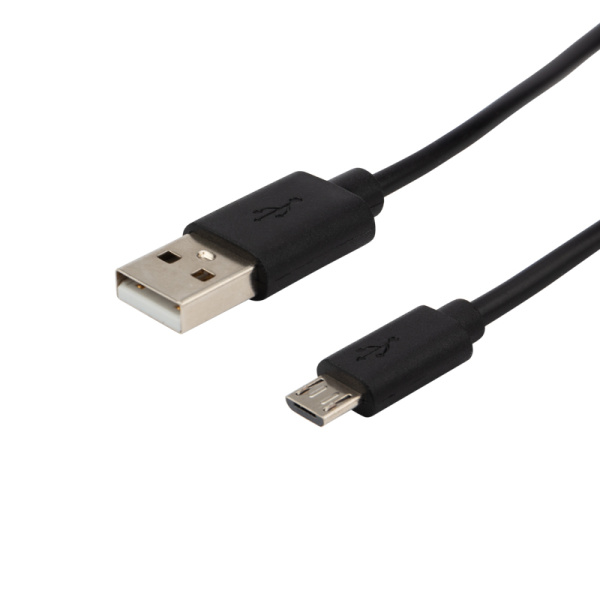 Кабель USB-A – micro USB, 1А, 1м, ПВХ, черный REXANT