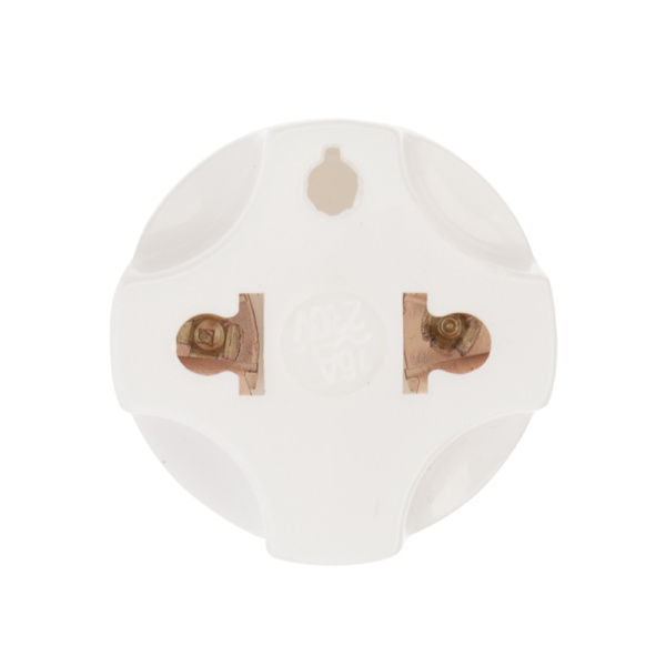 Адаптер сетевой (переходник) с Евро А/F на вилку С1 CEE 7/2 "Питер" 10А б/з белый PROconnect (пакет БОПП 1 шт/уп.)