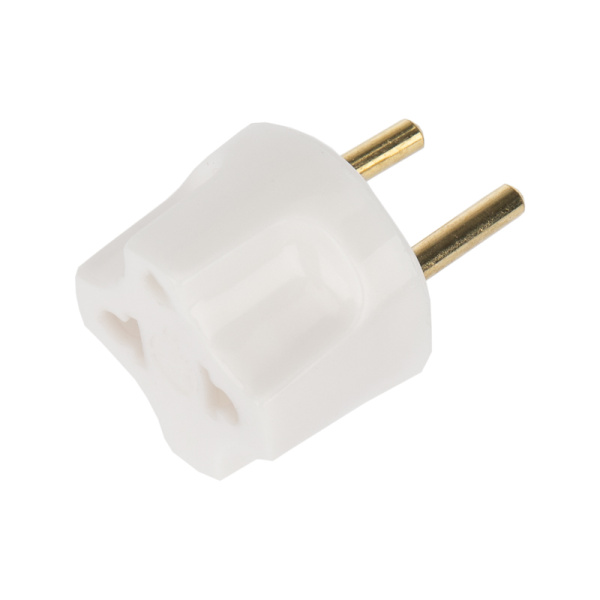 Адаптер сетевой (переходник) с Евро А/F на вилку С1 CEE 7/2 "Питер" 10А б/з белый PROconnect (пакет БОПП 1 шт/уп.)