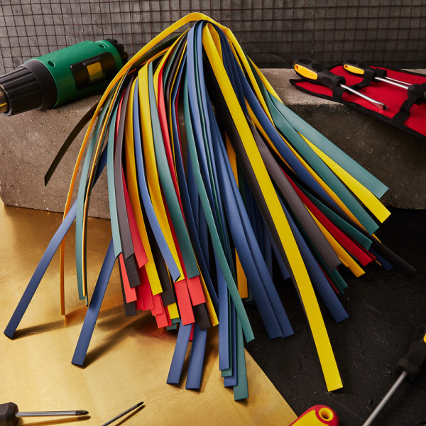 Набор термоусаживаемых трубок ТУТ нг 10,0/5,0мм, пять цветов, упаковка 50 шт. по 1м REXANT