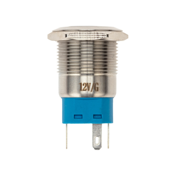 Кнопка антивандальная Ø19 12В(LED) Фикс (5с) OFF-ON/ON-OFF подсв/зеленая REXANT